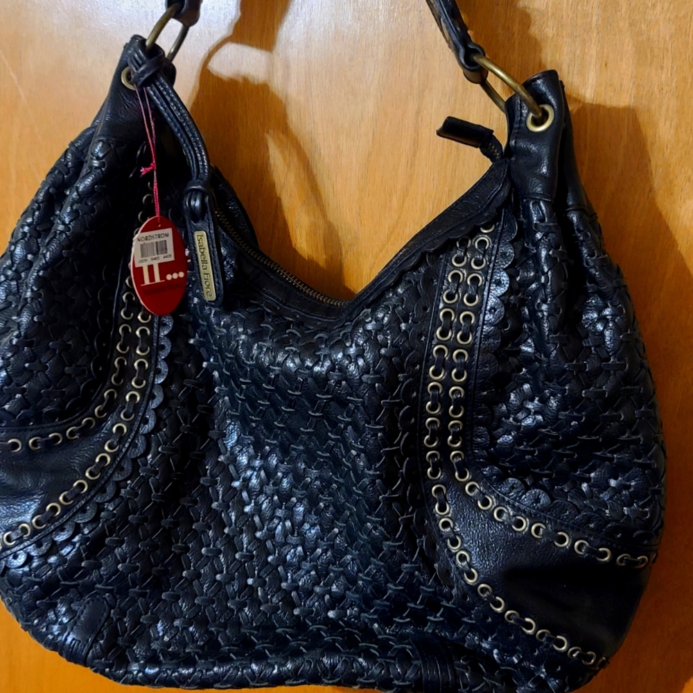 Isabella Fiore Garden of Weavin - Angelina hobo Black New with tag